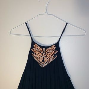 Navy Embroidered Tank Top